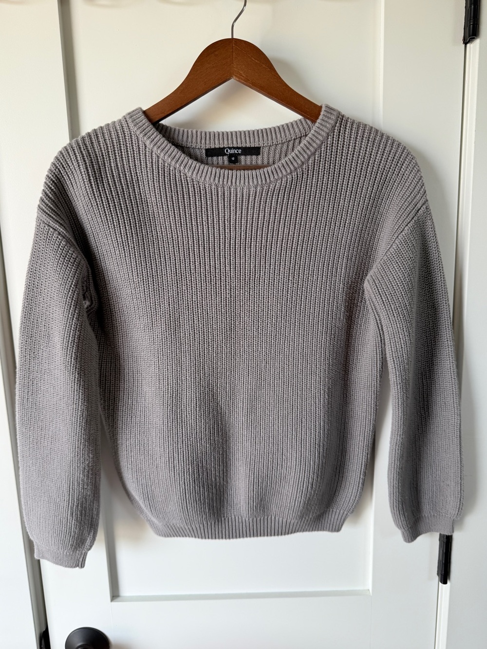 Quince Organic Cotton Crewneck Sweater Gray Size 12